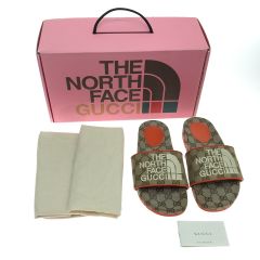  GUCCI グッチ サンダル THENORTHFACE/679947 23.5-24cm 37 オレンジ×ブラウン Bランク