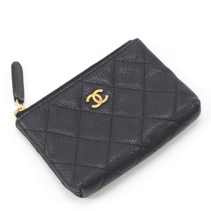 CHANEL シャネル レディース 財布 コインケース キャビアスキン 17133940 キーリング付 ブラック｜中古｜なんでもリサイクルビッグバン