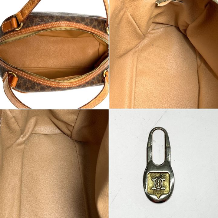 CELINEセリーヌボストンバッグ南京錠鍵付きマカダムレザー PVC