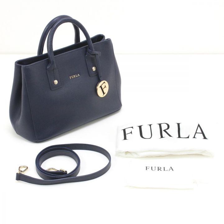 FURLA フルラ レディース 2WAYショルダーバッグ ネイビー｜中古｜なんでもリサイクルビッグバン