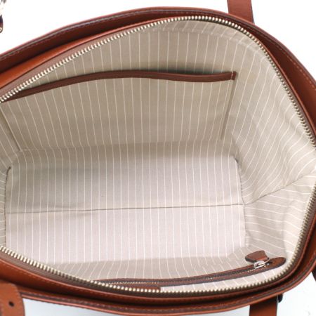  SOMES ハンドバッグ ブラウン×ネイビー