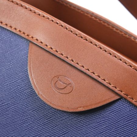  SOMES ハンドバッグ ブラウン×ネイビー