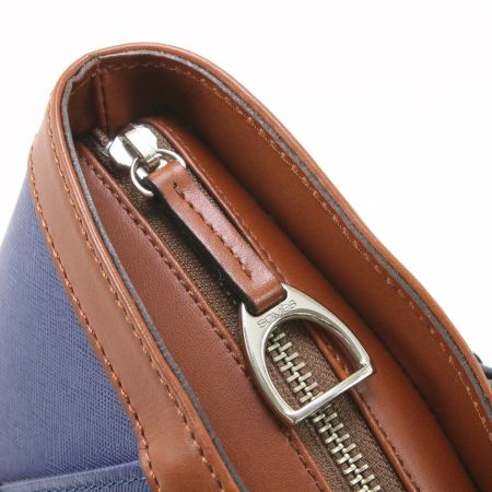  SOMES ハンドバッグ ブラウン×ネイビー