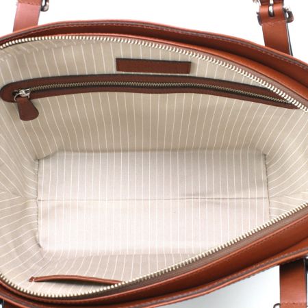  SOMES ハンドバッグ ブラウン×ネイビー