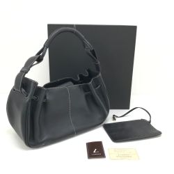 $$ 土屋鞄 ギャザーショルダー ミニポーチ付 ブラック Aランク