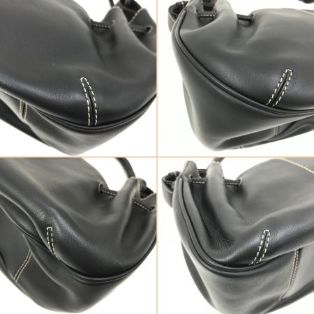  土屋鞄 ギャザーショルダー ミニポーチ付 ブラック