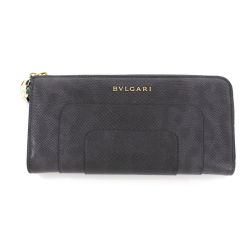 $$ BVLGARI ブルガリ セルペンティ ファスナー長財布 287257 グレー Bランク