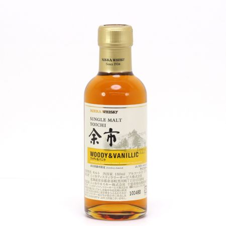 【北海道内限定発送】 YOICHI 余市/ニッカウイスキー シングルモルト余市 WOODY&BANILLIC ウッディ＆バニラ ウイスキー 180ml 55度 箱付き 未開栓