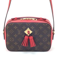 $$ LOUIS VUITTON ルイヴィトン モノグラム サントンジュ コクリコ ショルダーバッグ M43556 ブラウン×レッド Aランク