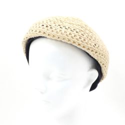 $$ HERMES エルメス ベレー帽 サイズ58 オフホワイト Bランク