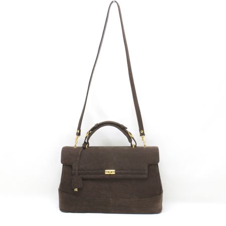   2WAYバッグ シャークスキン ブラウン