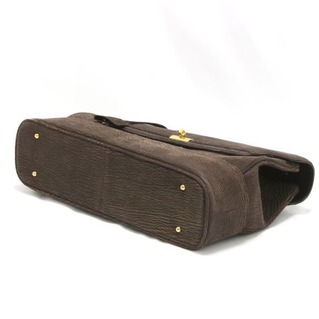   2WAYバッグ シャークスキン ブラウン