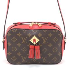  LOUIS VUITTON ルイヴィトン モノグラム サントンジュ コクリコ ショルダーバッグ M43556 ブラウン×レッド Bランク