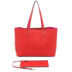  TORY BURCH トリーバーチ トートバッグ ポーチ付 レッド Bランク