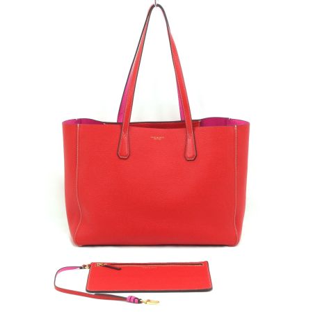  TORY BURCH トリーバーチ トートバッグ ポーチ付 レッド