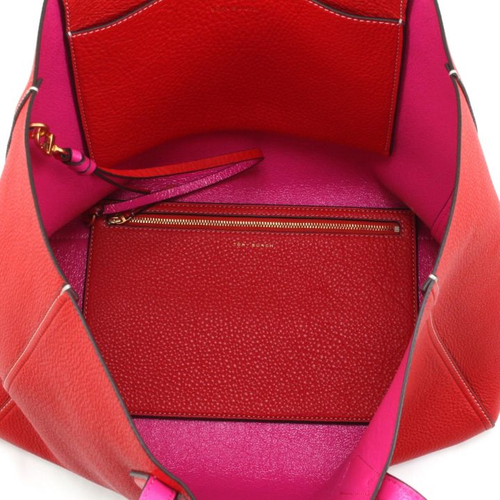 TORY BURCH トリーバーチ トートバッグ ポーチ付 レッド - 中古バッグ 