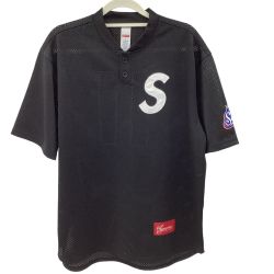 Supreme シュプリーム メンズ 半袖シャツ SIZE S メッシュ 24FW S Logo Baseball Henley Tee ブラック Bランク