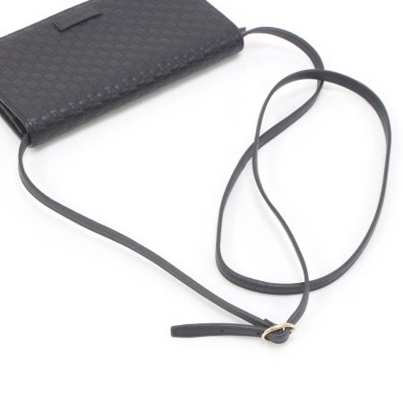  GUCCI グッチ マイクログッチ ショルダーウォレット 466507 ブラック