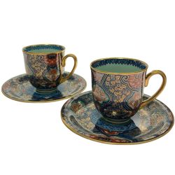 $$  有田焼 古伊万里 瑞宝 カップ＆ソーサー 2Pセット Bランク