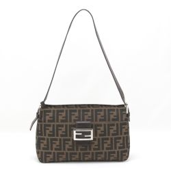 $$ FENDI フェンディ セミショルダーバッグ ズッカ ブラウン Bランク