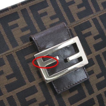  FENDI フェンディ セミショルダーバッグ ズッカ ブラウン