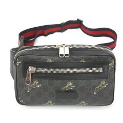  GUCCI グッチ GGスプリーム タイガー ボディーバッグ 474293 ブラック Bランク