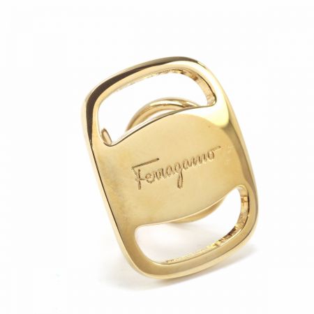  Salvatore Ferragamo サルヴァトーレフェラガモ スカーフリング ゴールド色