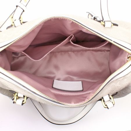  COACH コーチ ハンドバッグ シグネチャー 25047 ホワイト×アイボリー