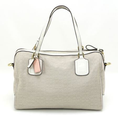  COACH コーチ ハンドバッグ シグネチャー 25047 ホワイト×アイボリー