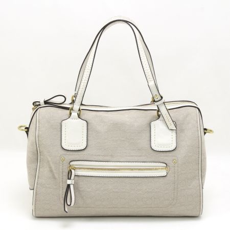  COACH コーチ ハンドバッグ シグネチャー 25047 ホワイト×アイボリー