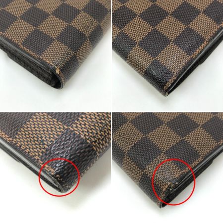  LOUIS VUITTON ルイヴィトン 2つ折り長財布 長財布 ダミエ ポシェット・ポルト モネ カルト クレディ N61724