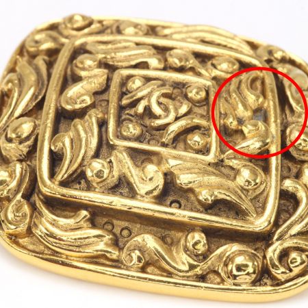  CHANEL シャネル ココマーク ブローチ ひし形 ゴールド