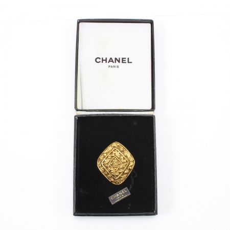  CHANEL シャネル ココマーク ブローチ ひし形 ゴールド