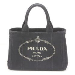 $$ PRADA プラダ カナパ ハンドバッグ ストラップ付 1BG439 ブラック Bランク