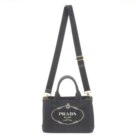  PRADA プラダ カナパ ハンドバッグ ストラップ付 1BG439 ブラック