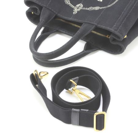  PRADA プラダ カナパ ハンドバッグ ストラップ付 1BG439 ブラック