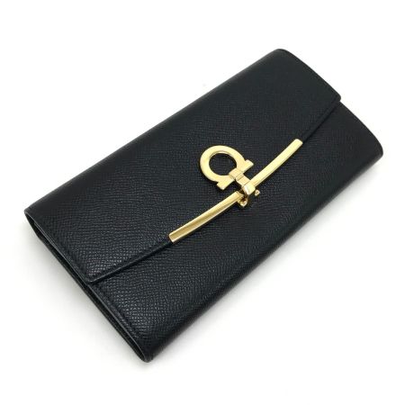  Ferragamo フェラガモ 長財布 ガンチーニ レザー  JL-22 D150 ブラック
