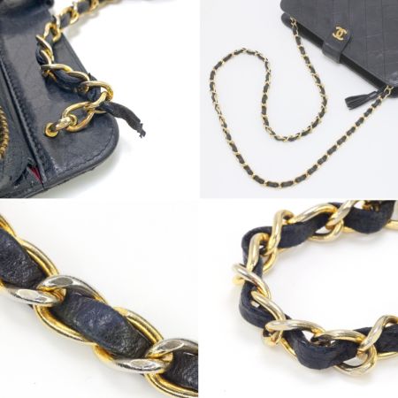  CHANEL シャネル ショルダーバッグ マトラッセチェーンショルダー キズ有 ブラック