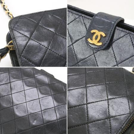 CHANEL シャネル ショルダーバッグ マトラッセチェーンショルダー キズ有 ブラック