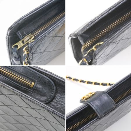  CHANEL シャネル ショルダーバッグ マトラッセチェーンショルダー キズ有 ブラック