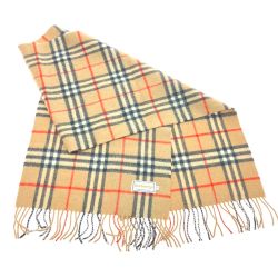 $$ Burberrys バーバリーズ カシミア チャック柄 マフラー ベージュ ユニセックス ベージュ Bランク
