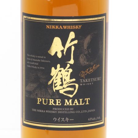 【北海道内限定発送】 NIKKA ニッカウヰスキー 竹鶴 ピュアモルト ウイスキー 500ml 43度 未開栓