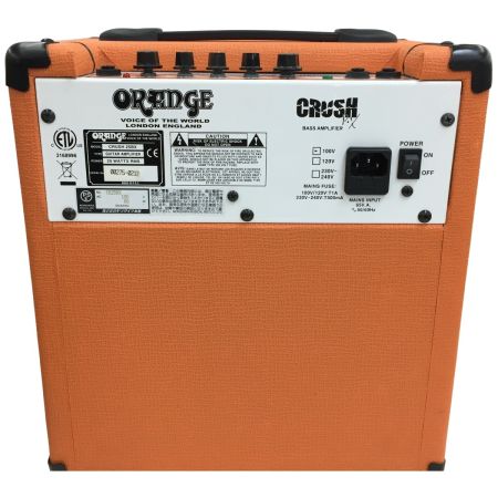 ORANGE ベースアンプ CR25BX CRUSH 25BX 電源ケーブル キズ・ヨゴレ有 程度B