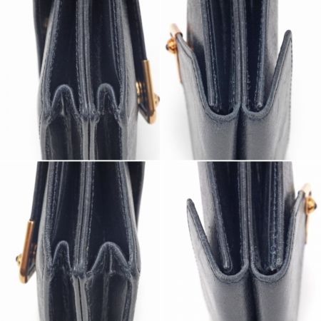  Cartier カルティエ 小銭入れ サファイアライン レザー ネイビー