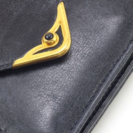  Cartier カルティエ 小銭入れ サファイアライン レザー ネイビー