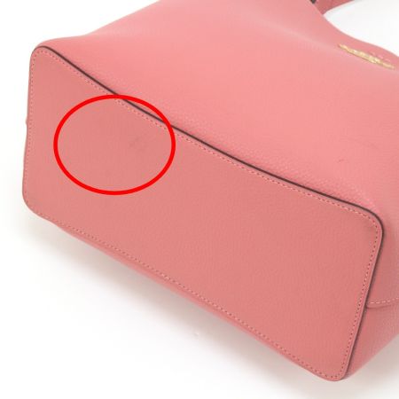  COACH コーチ ハンドバッグ ペブルド レザー タウン バケット ストラップ付 レザー 91122 ピンク
