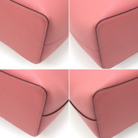  COACH コーチ ハンドバッグ ペブルド レザー タウン バケット ストラップ付 レザー 91122 ピンク