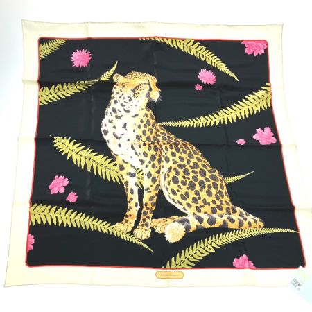  Salvatore Ferragamo サルヴァトーレフェラガモ ヒョウ柄 スカーフ シルク100%