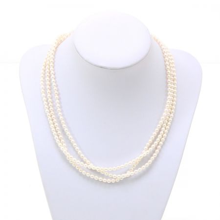  田崎真珠 淡水パール3連ネックレス 金具部分K18