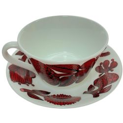 $$ グスタフスベリ Red Aster レッドアスター ティーカップ＆ソーサー 【復刻版】1P Aランク